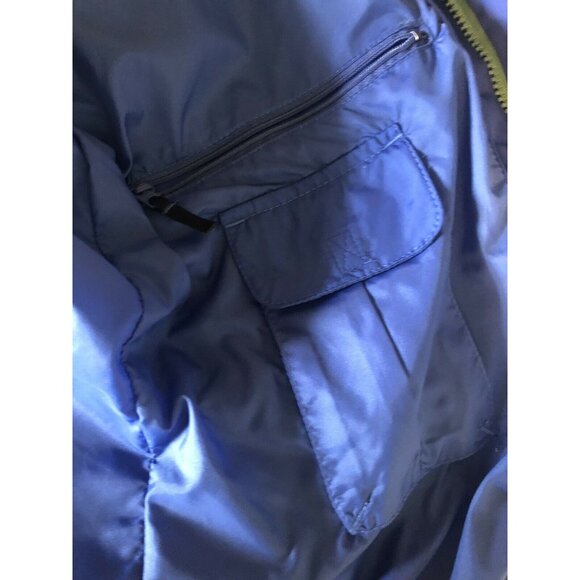 Lands End Lined Unisex Thermolite Jacket Small Blue/Black Hooded Zip Up Size 6-8 - Picture 4 of 8